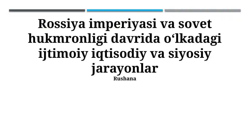 Rossiya imperiyasi va Soʻvet hukmronligi davrida