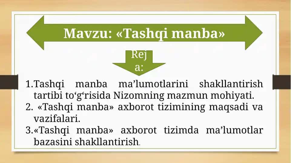 Tashqi manba axborot tizimi haqida