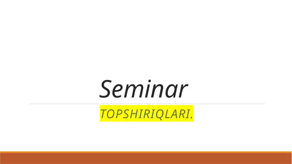 Seminar: Kreativlik metodikalari va Slosson testi