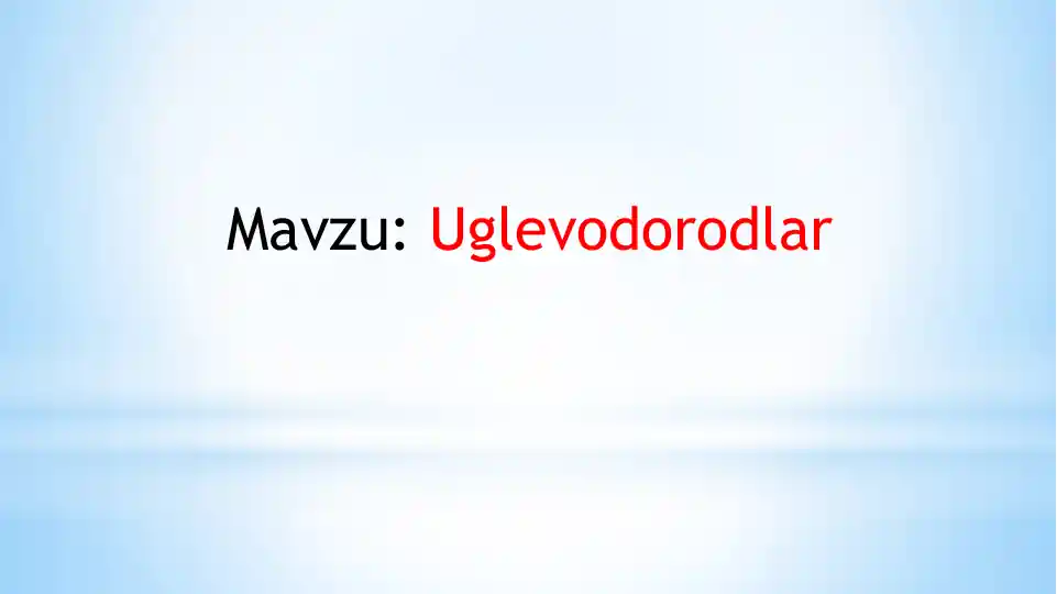 Uglevodorodlar