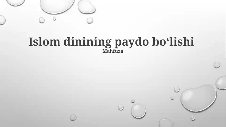 Islom dinining paydo boʻlishi
