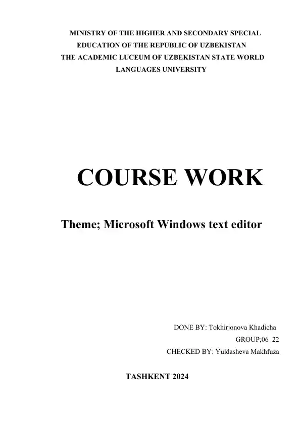 Microsoft Windows text editor