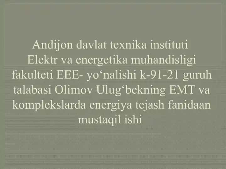 Sanoatda asinxron motorlarning energiya tejashimkoniyatlari