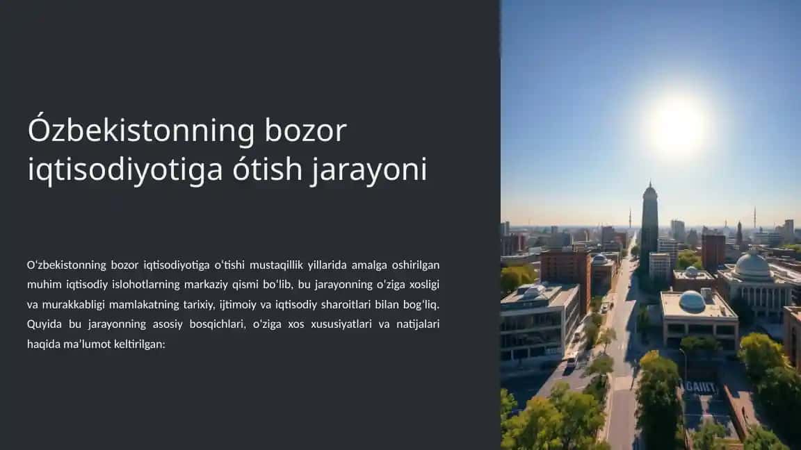 O‘zbekistonning bozor iqtisodiyotiga ótish jarayoni