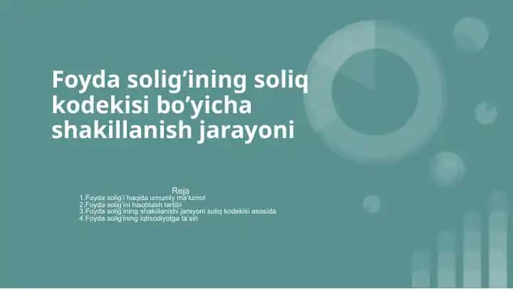 Foyda solig’ining iqtisodiyotga ta’siri