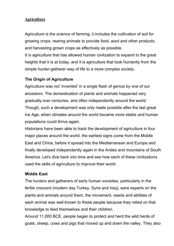 Agriculture