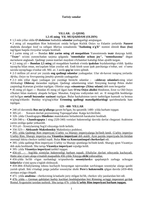 Tarixiy sanalar