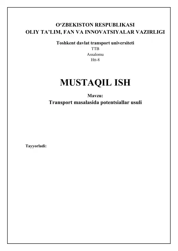 Potentsiallar Usuli