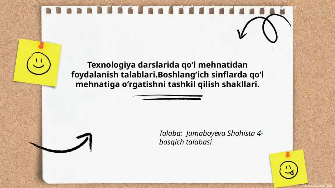 Texnologiya darslarida qoʻl mehnatidan foydalanish talablari