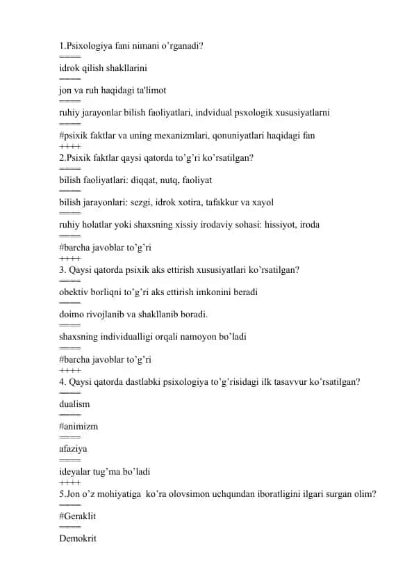 Psixologiya fani