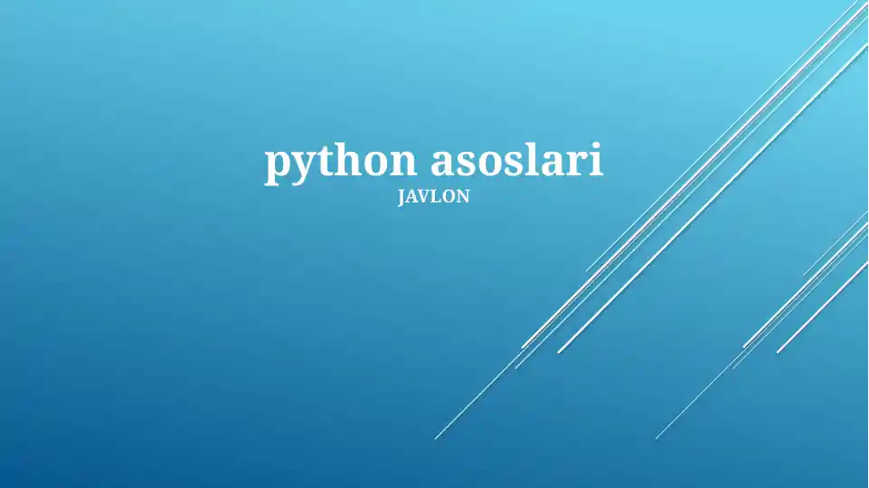 Python asoslari