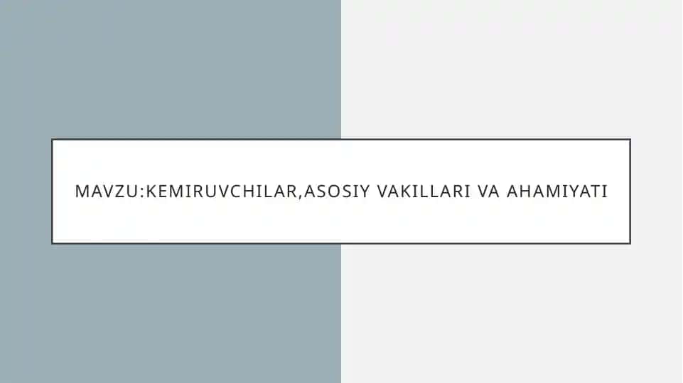 Kemiruvchilar, asosiy vakillari va ahamiyati
