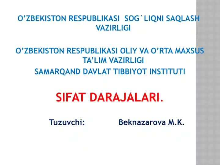 Sifat darajalari
