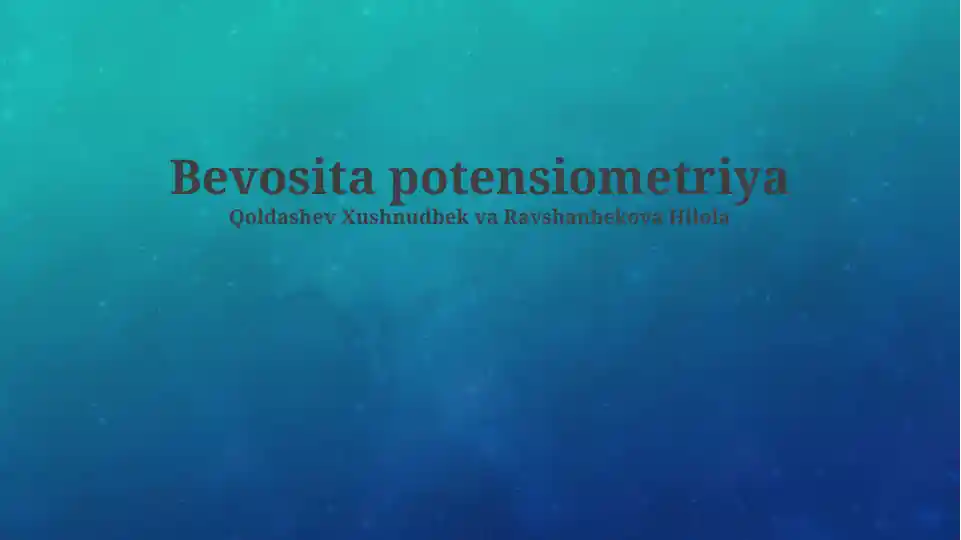 Bevosita potensiometriya