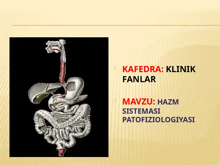 HAZM SISTEMASI PATOFIZIOLOGIYASI