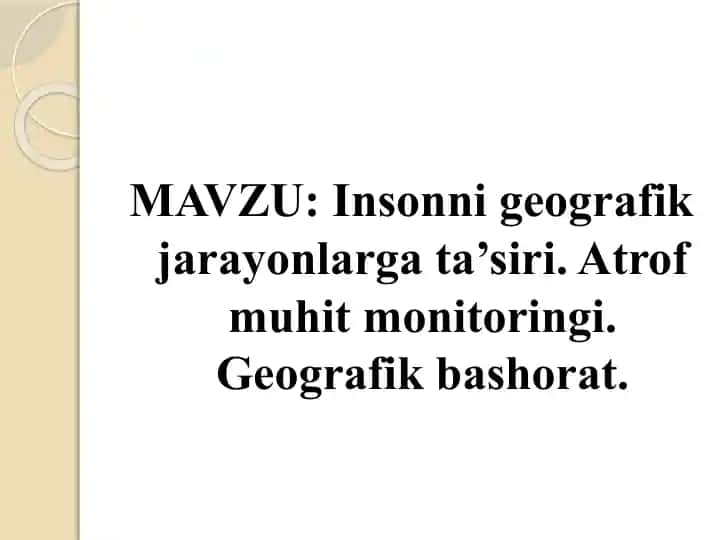 Insonning geografik jarayonlarga ta'siri
