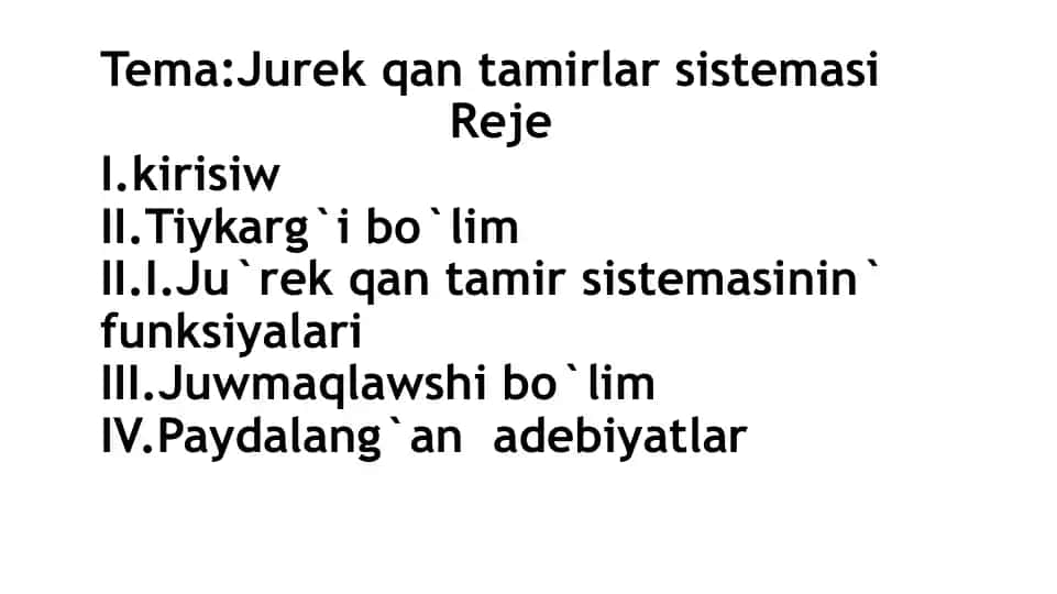 Jurek qan tamirlar sistemasi