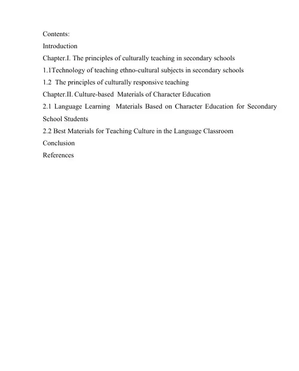 The Principles of Culturally Responsive Teaching in Secondary Schools