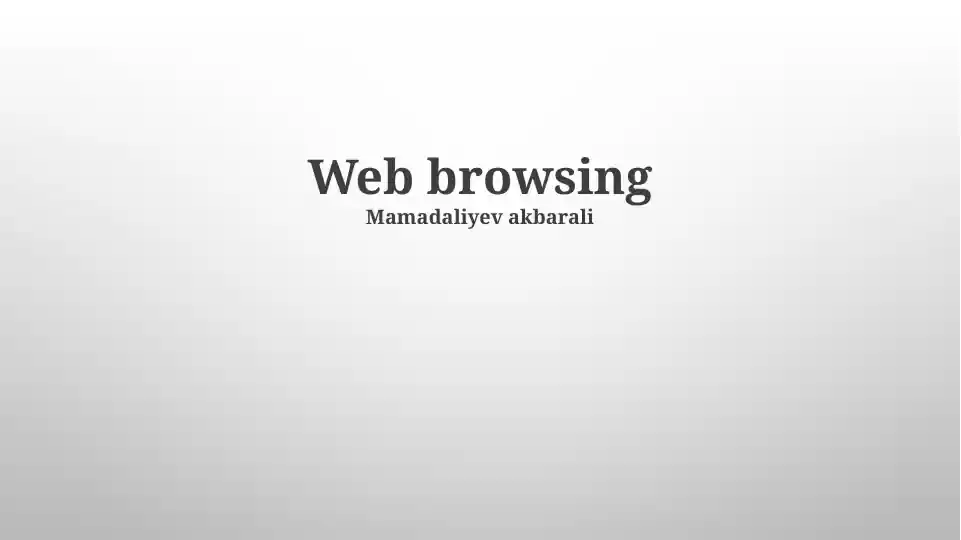 Web browsing
