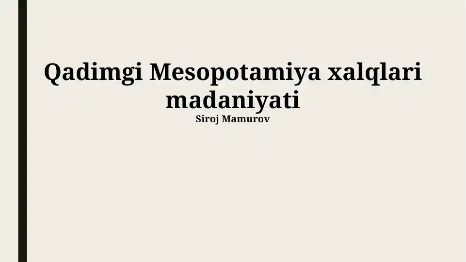 Qadimgi Mesopotamiya xalqlari madaniyati