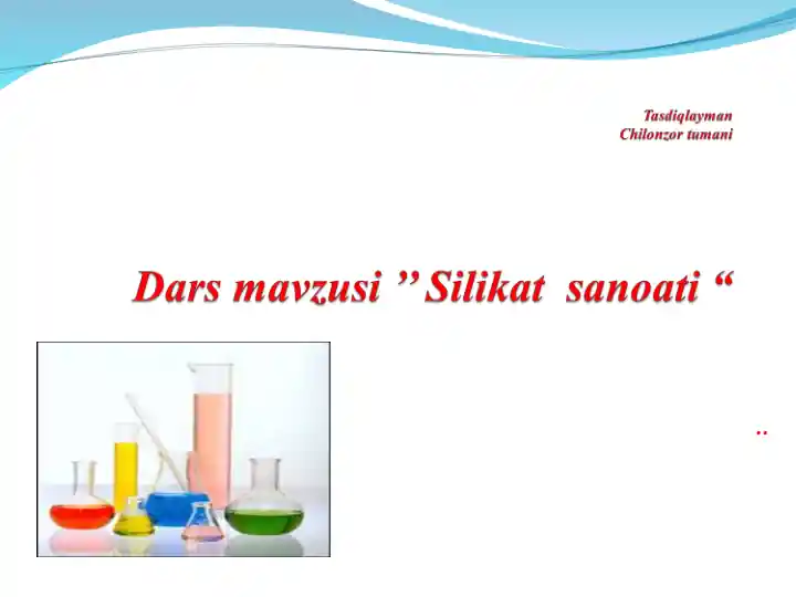 Silikat sanoati darsi