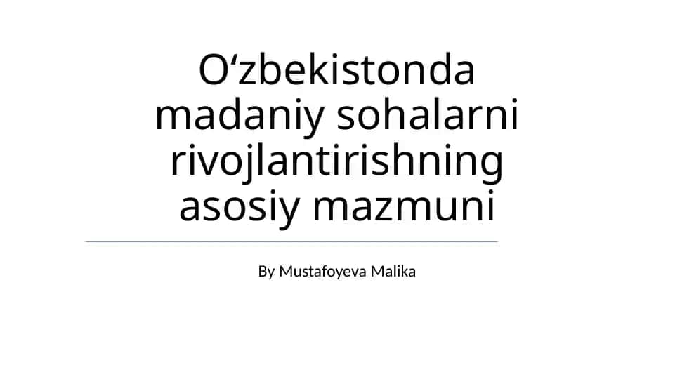 Madaniy Sohalar