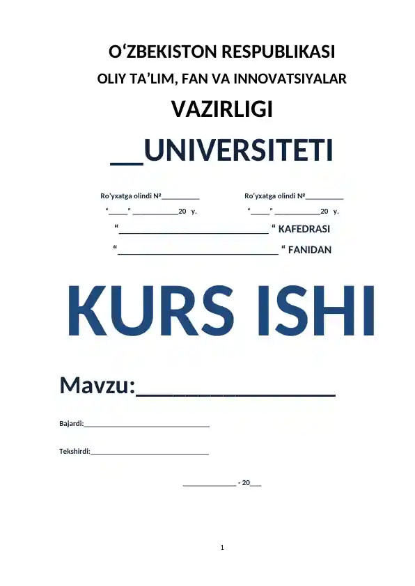 Arab tilida son mavzusi bo‘yicha kurs ishi