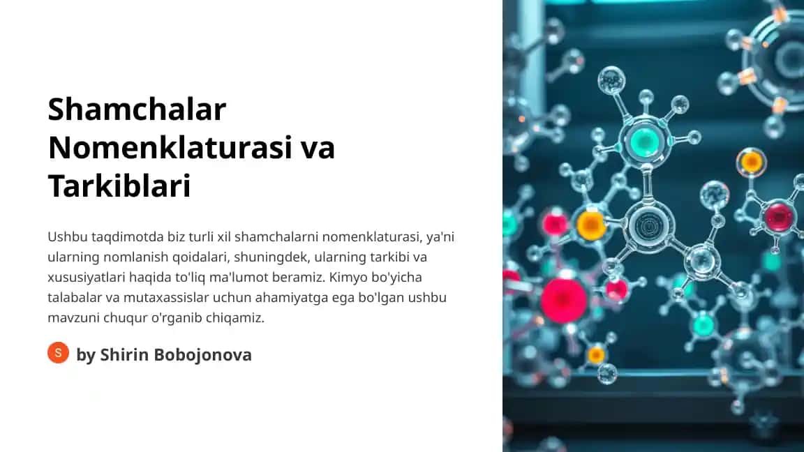 Shamchalar Nomenklaturasi va Tarkiblari