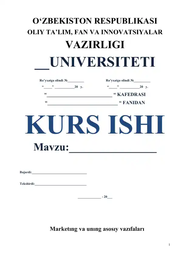 Marketıng va unıng asosıy vazıfaları