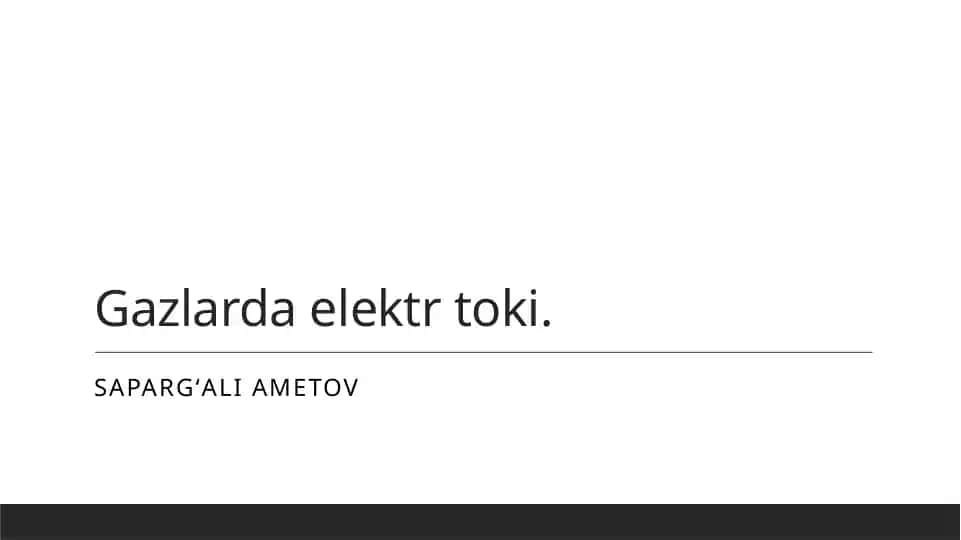 Gazlarda elektr toki