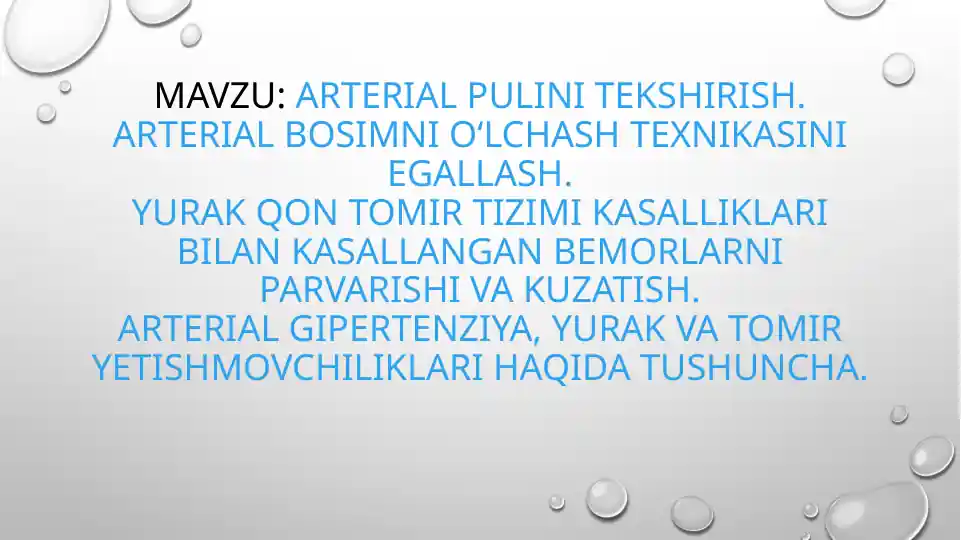 Arterial pulini tekshirish