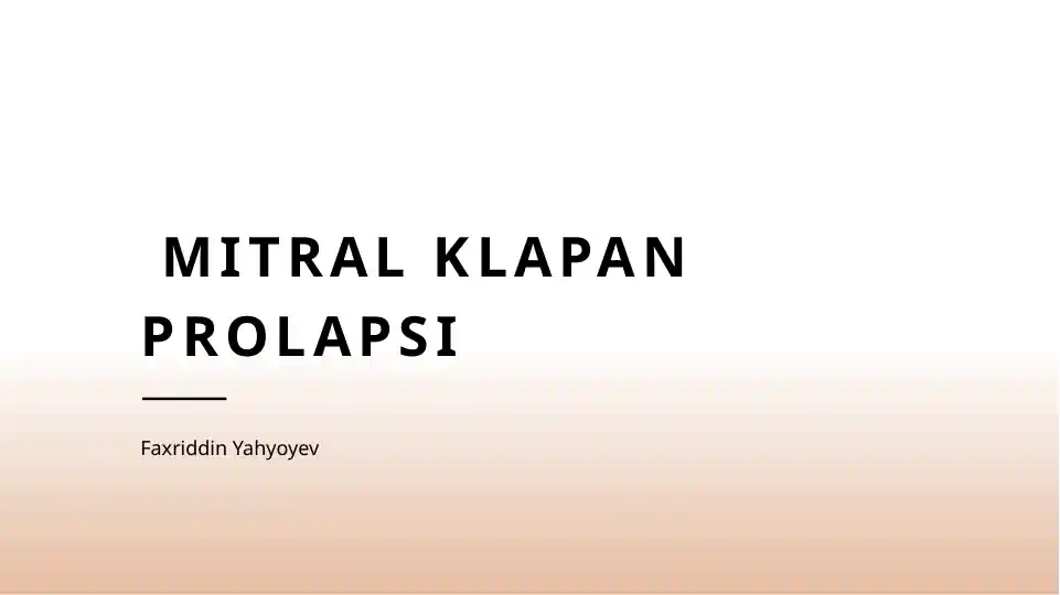 Mitral klapan prolapsi