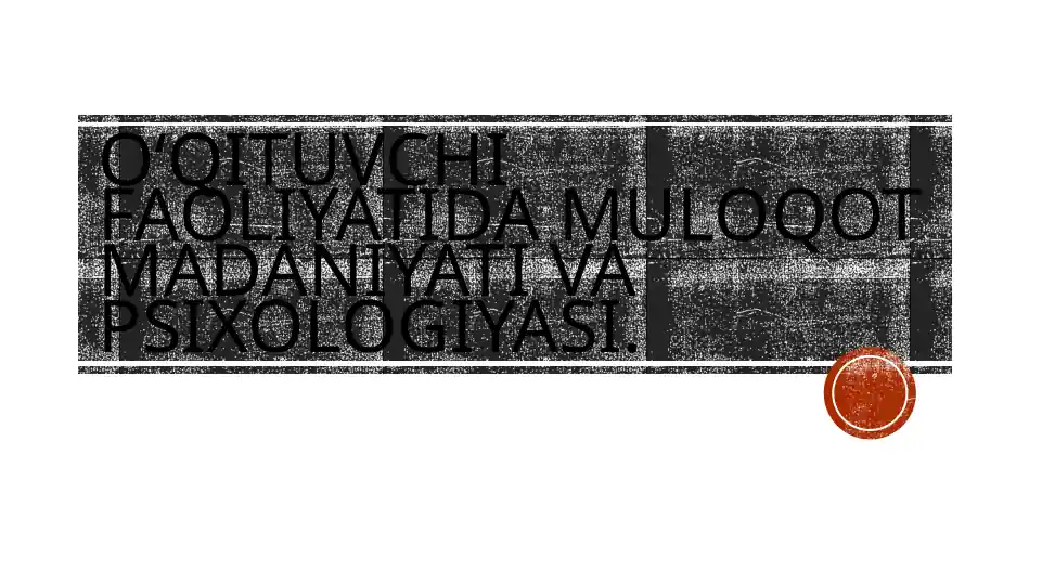 Pedagogik muloqot va madaniyati