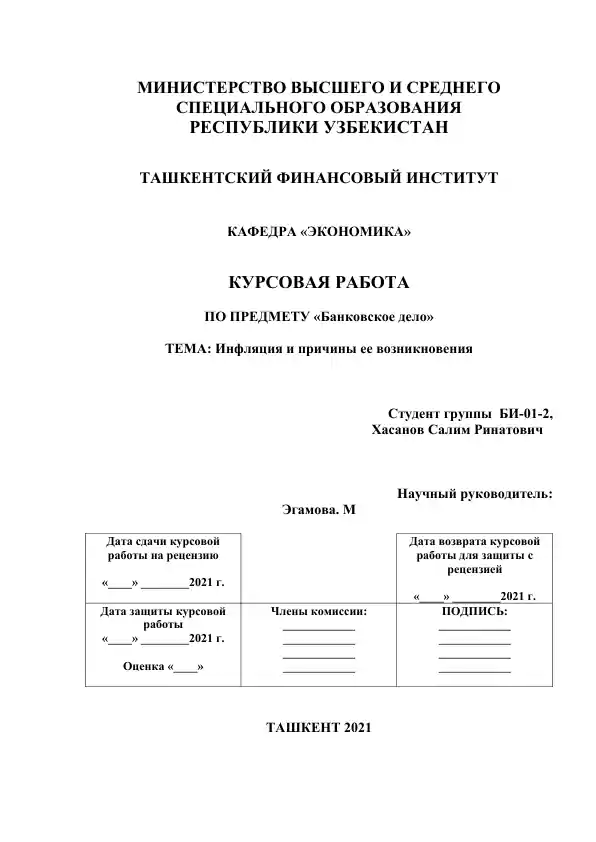 Инфляция и причины ее возникновения