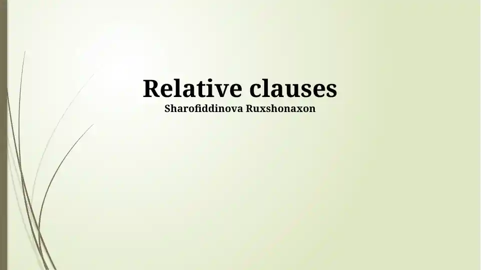 Relative clauses