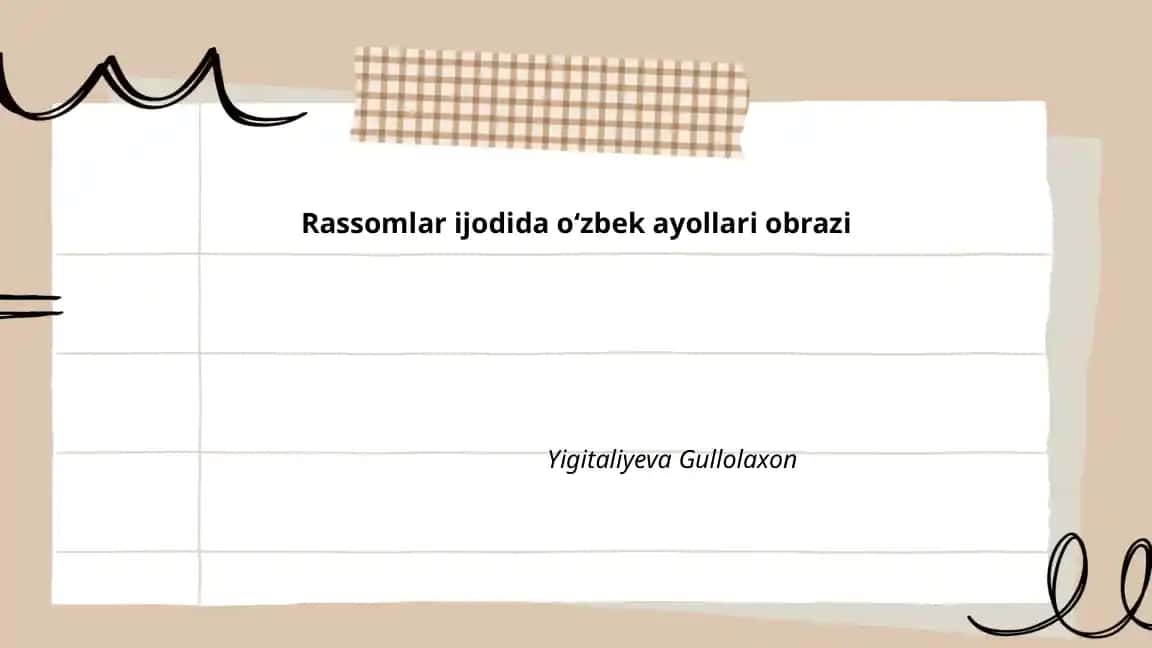 Rassomlar ijodida oʻzbek ayollari obrazi