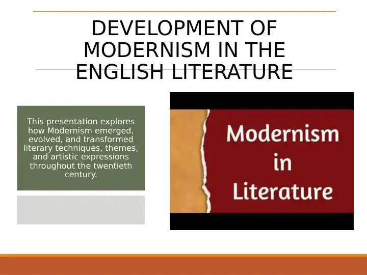 Modernism in Literature
