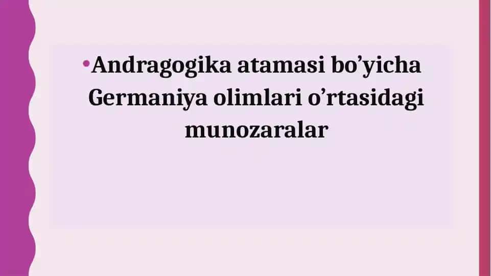 Andragogika va kattalar ta'limi psixologiyasi
