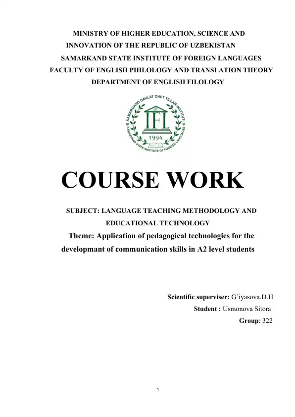 Language Teaching Methodology and Educational Technology