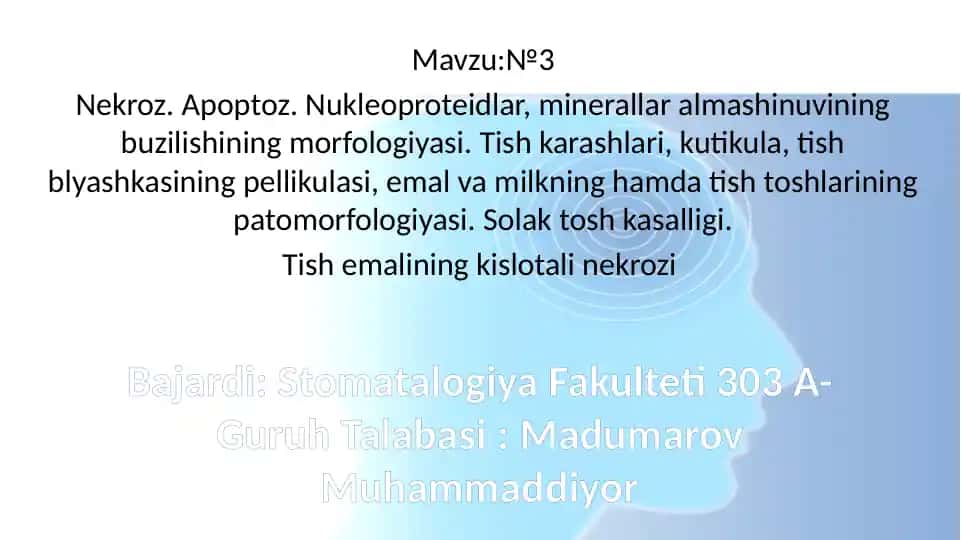 Tish patologiyasi