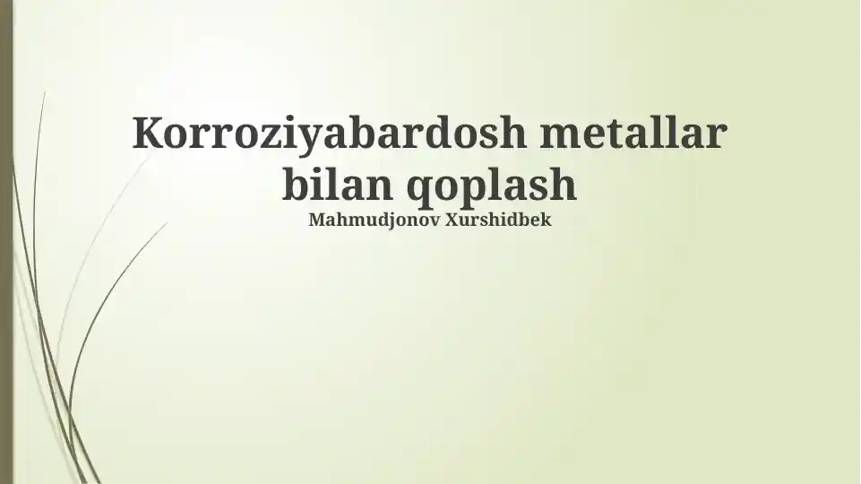 Korroziyabardosh metallar bilan qoplash