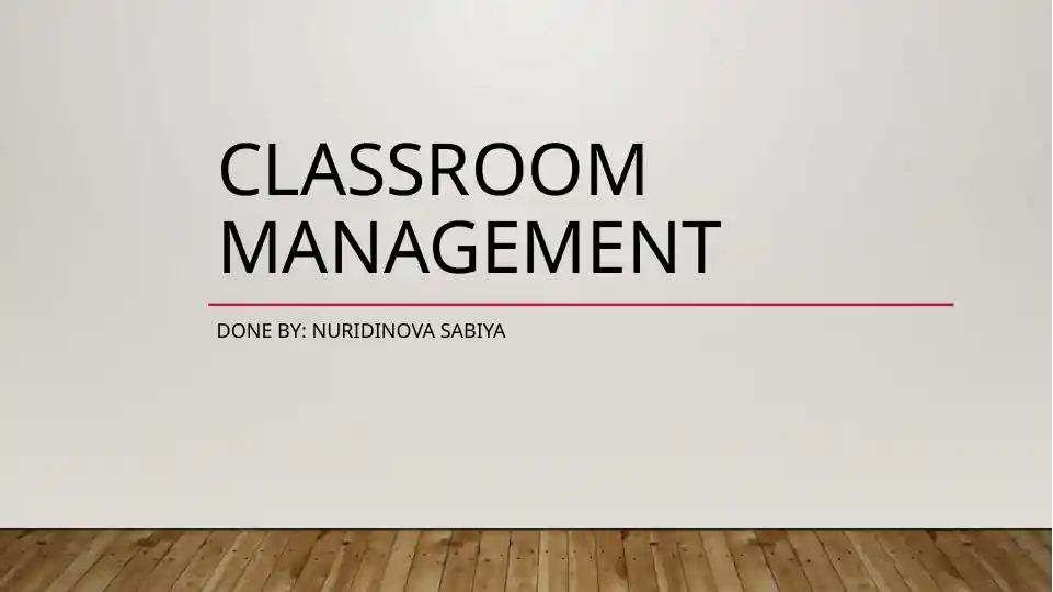 Classroom management
