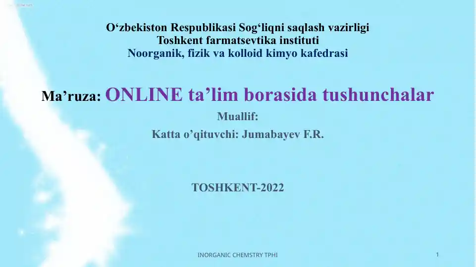 ONLINE ta'lim darslari