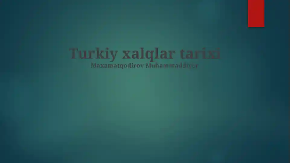 Turkiy xalqlar tarixi
