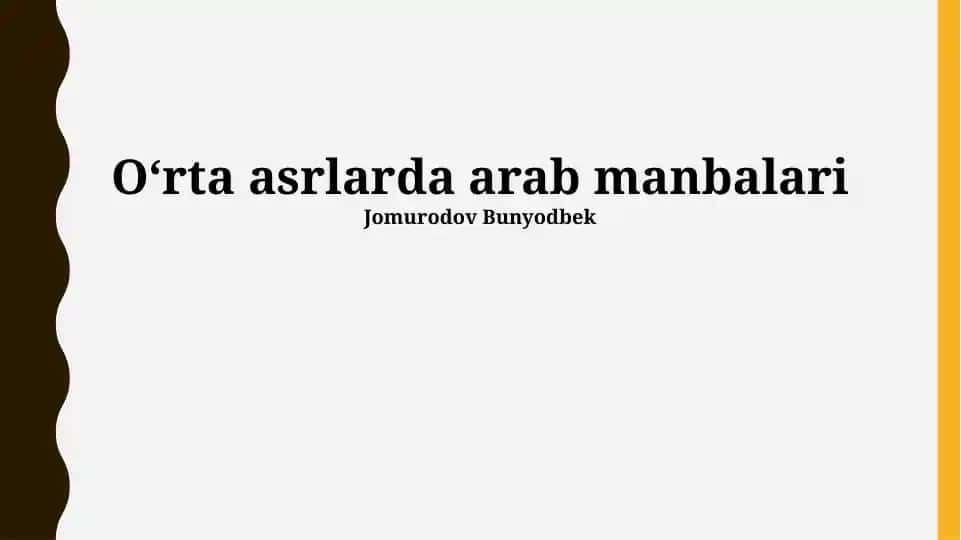 Oʻrta asrlarda arab manbalari