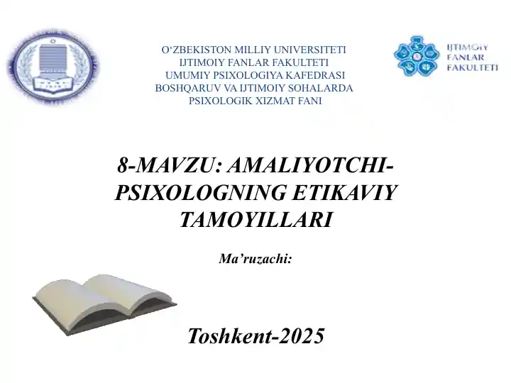 Amaliyotchi-psixologning etikaviy tamoyillari