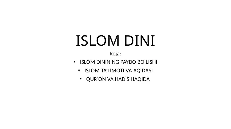 ISLOM DINI