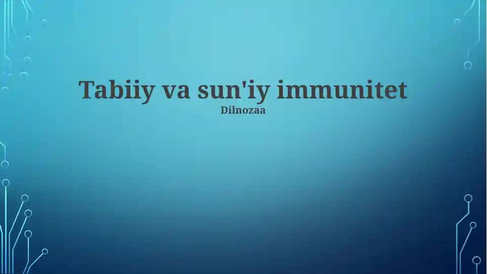 Tabiiy va sun'iy immunitet