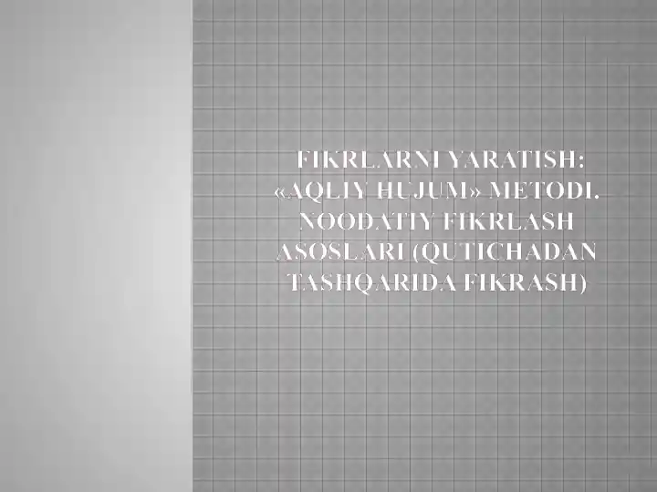 Noodatiy fikrlashning mazmuni