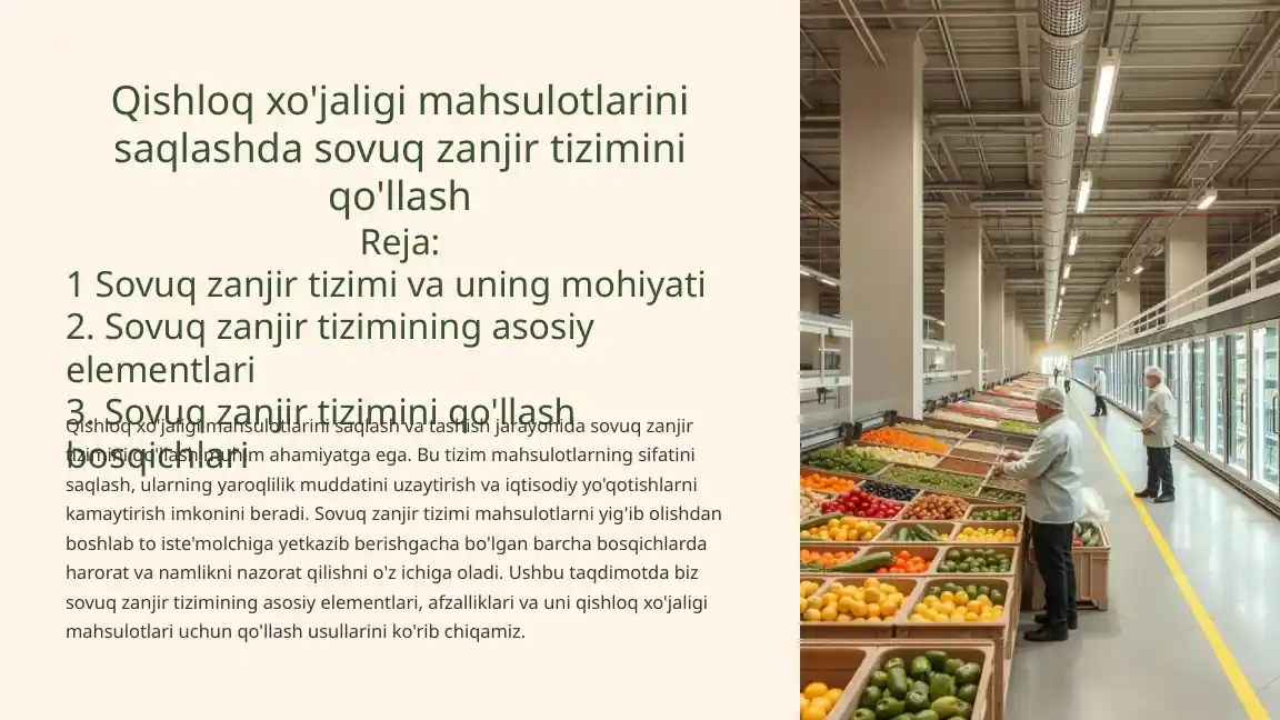 Sovuq zanjirtizimini qo'llash